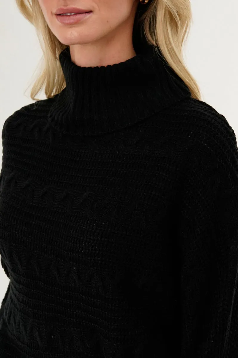 Beechers Brook Cable Knit Mock Neck Pullover Sweater - Black sold by Fairweather product image thumbnail 4