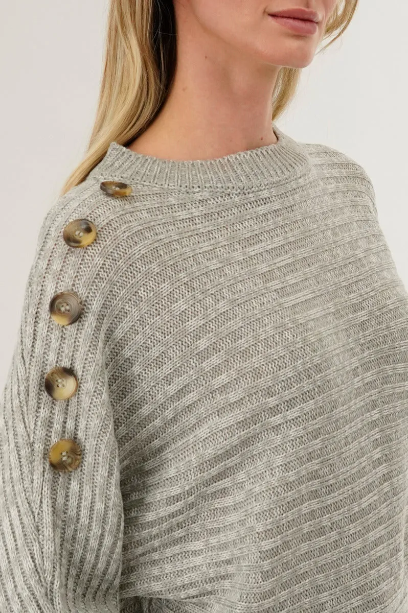 International INC Company Ribbed Button Detail Pullover Sweater - Stone sold by Fairweather product image thumbnail 4