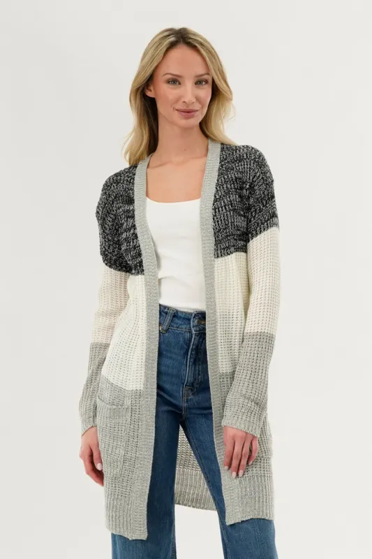 Stylexchange Colour Block Knit Cardigan - Black sold by Fairweather