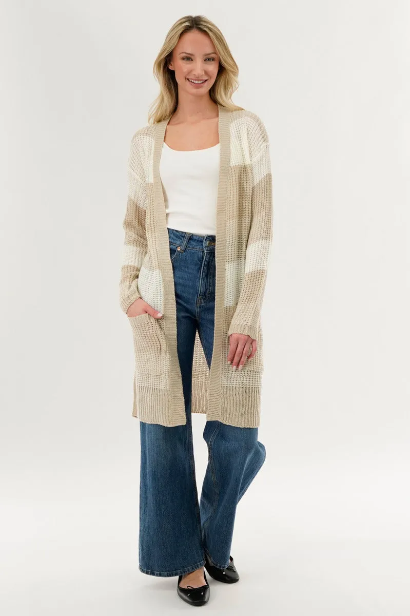 Stylexchange Striped Knit Cardigan - Beige sold by Fairweather product image thumbnail 5