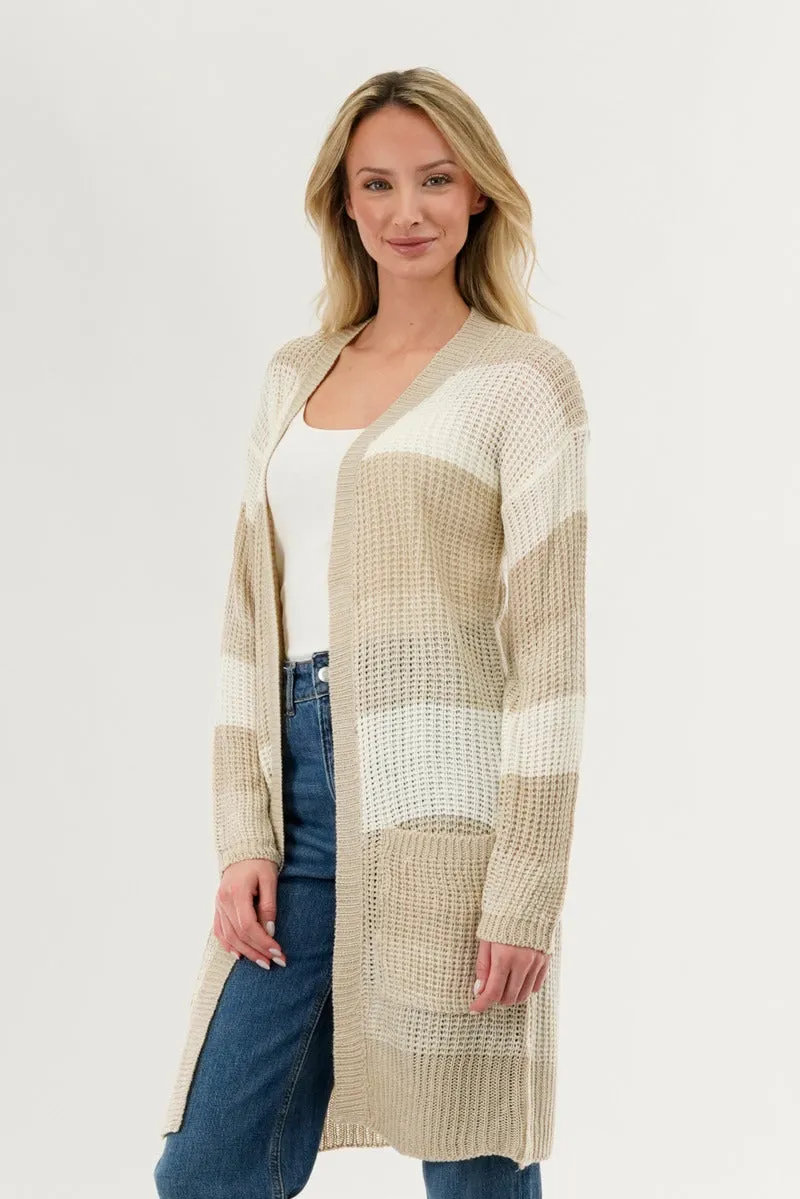 Stylexchange Striped Knit Cardigan - Beige sold by Fairweather product image thumbnail 2