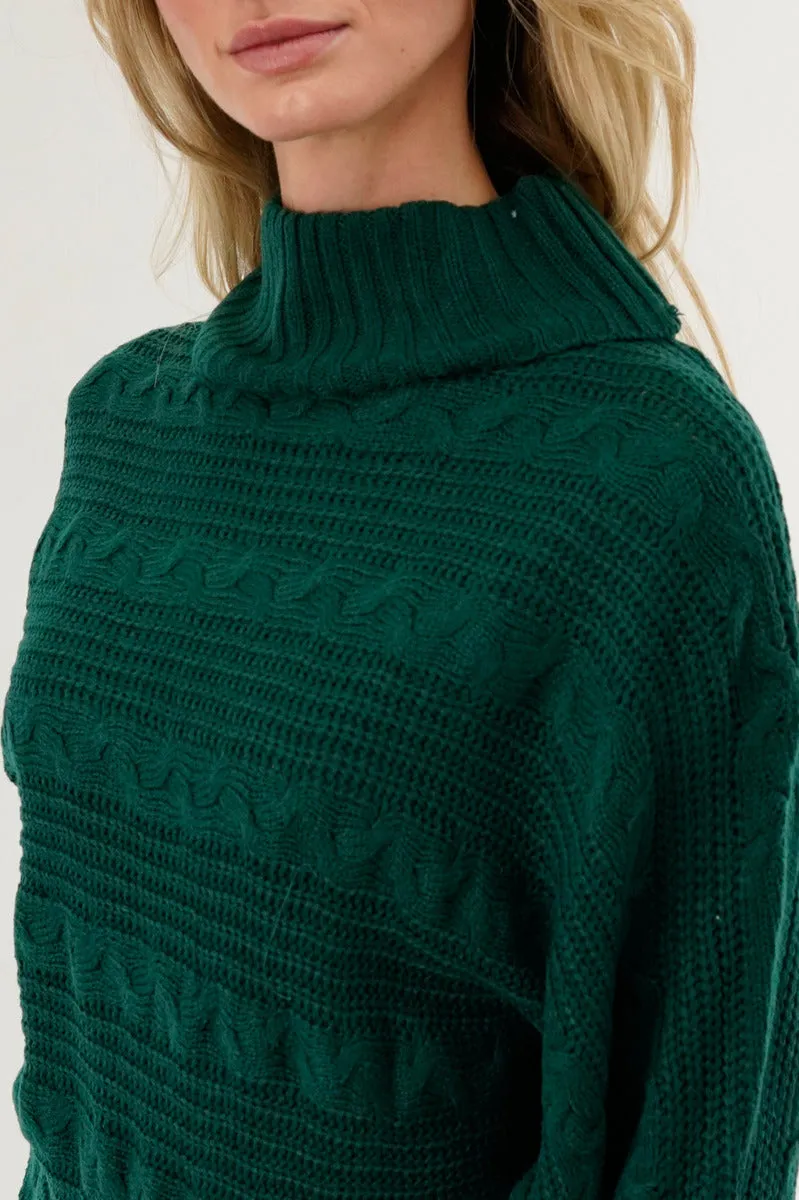 Beechers Brook Cable Knit Mock Neck Pullover Sweater - Green sold by Fairweather product image thumbnail 4