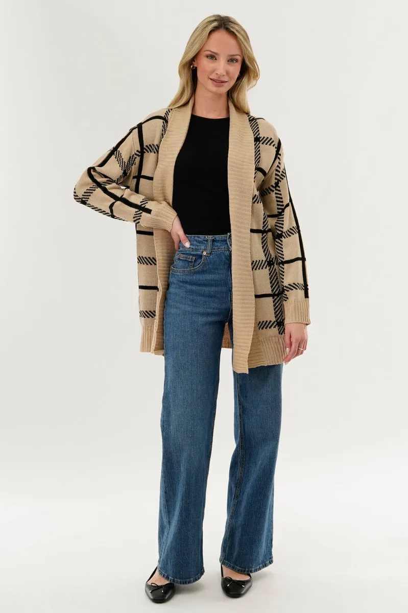 Canada Weather Gear Plaid Fold Over Wrap Cardigan - Beige sold by Fairweather product image thumbnail 5