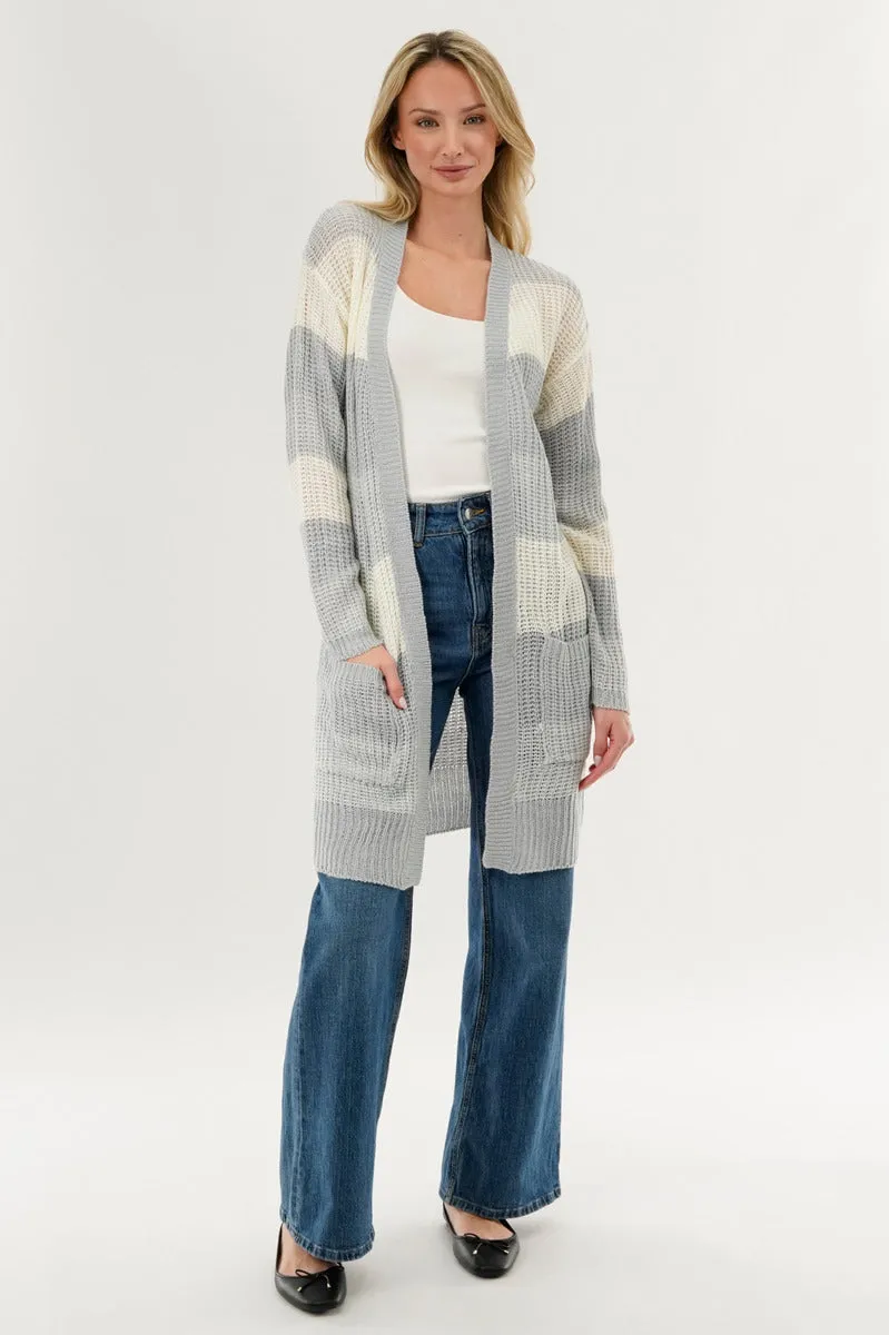 Stylexchange Striped Knit Cardigan - Grey sold by Fairweather product image thumbnail 5