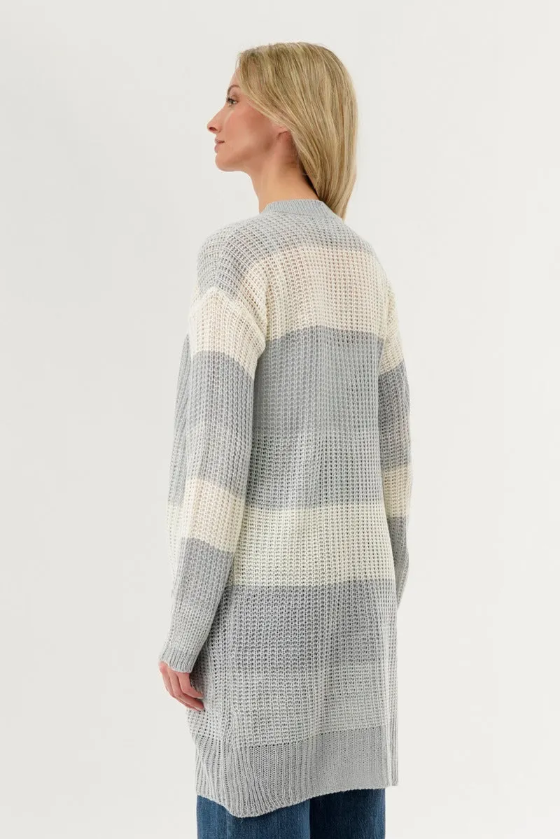 Stylexchange Striped Knit Cardigan - Grey sold by Fairweather product image thumbnail 3