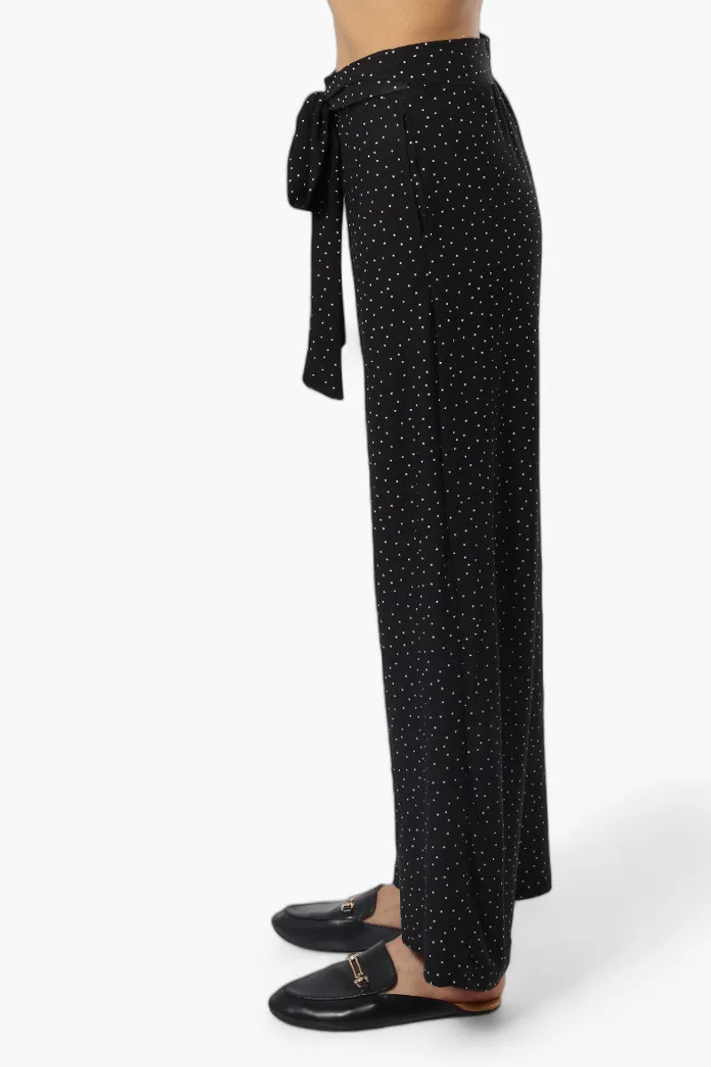 Beechers Belted Brook Dotted Pattern Palazo Pants - Black sold by Fairweather product image thumbnail 3