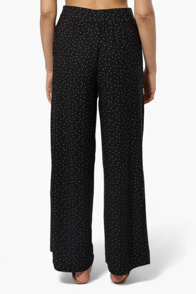 Beechers Belted Brook Dotted Pattern Palazo Pants - Black sold by Fairweather product image thumbnail 4