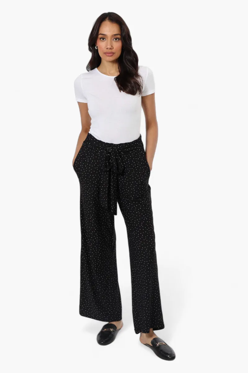 Beechers Belted Brook Dotted Pattern Palazo Pants - Black sold by Fairweather product image thumbnail 2
