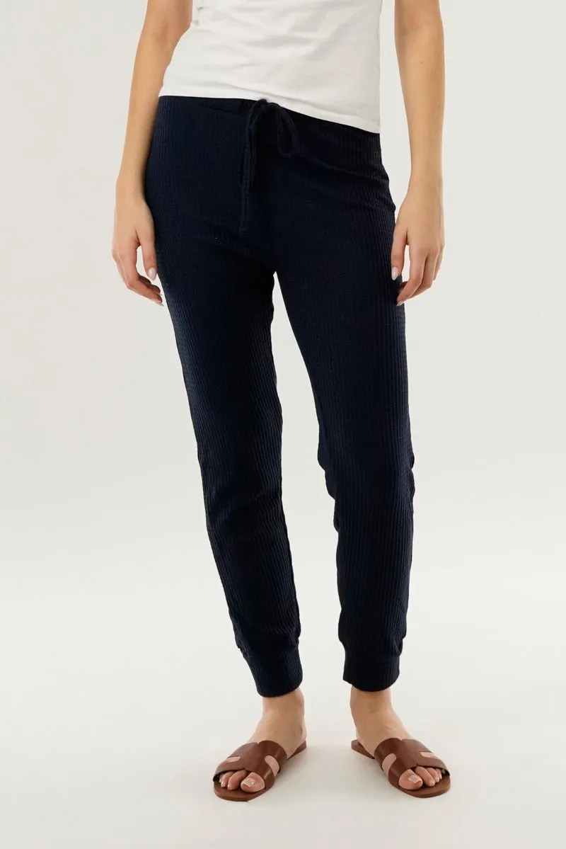 Waffle Knit Joggers - Navy sold by Fairweather