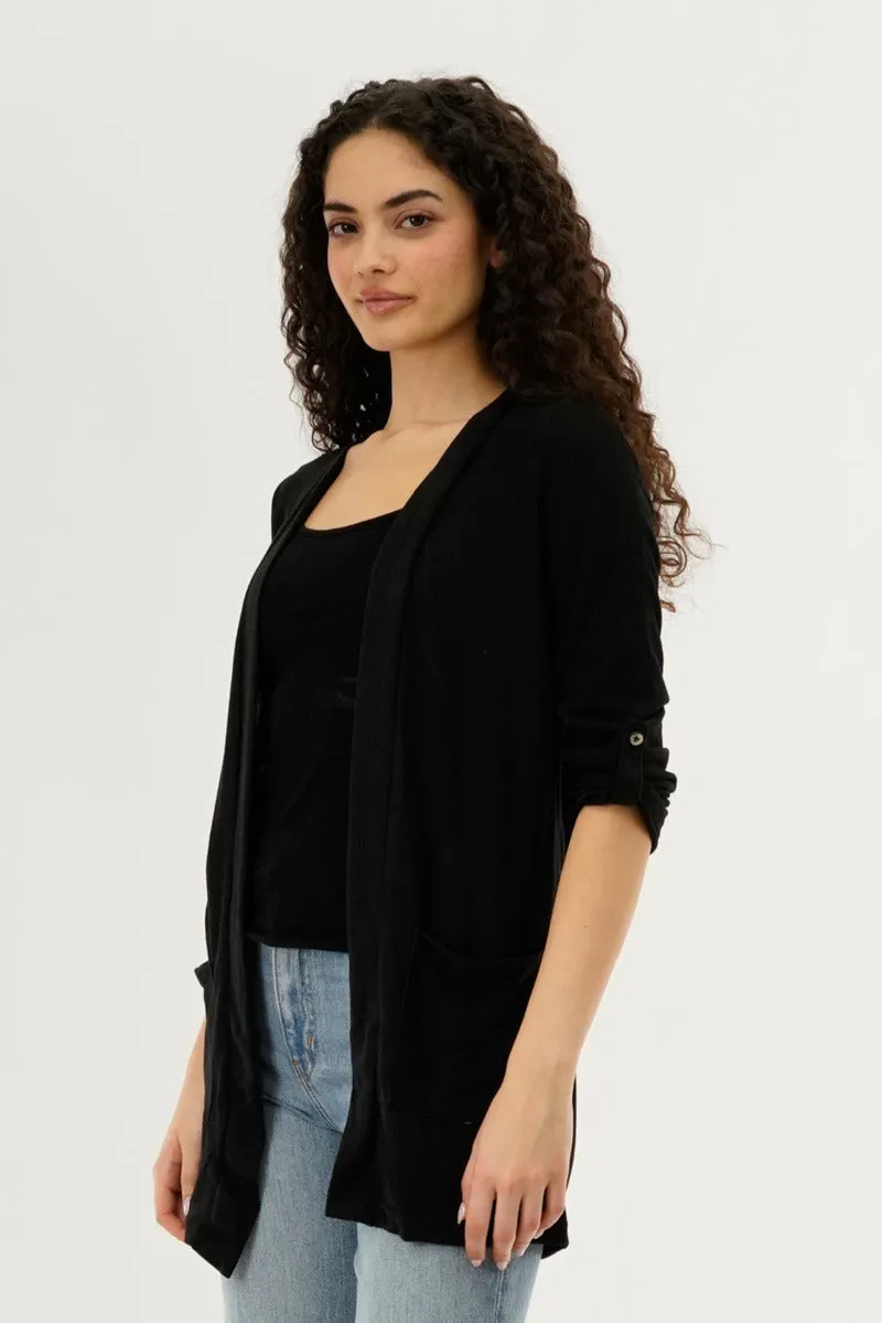 International INC Company Hip Length Open Cardigan - Black sold by Fairweather product image thumbnail 2