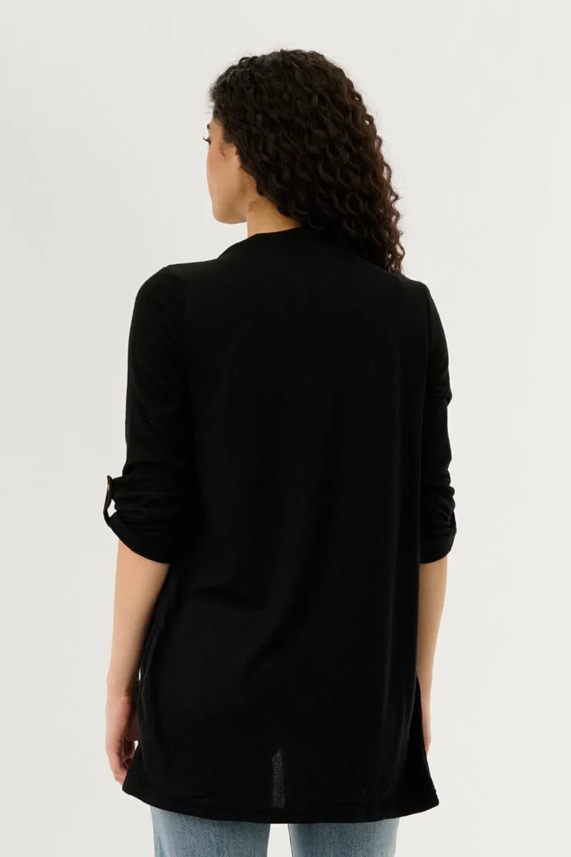 International INC Company Hip Length Open Cardigan - Black sold by Fairweather product image thumbnail 3