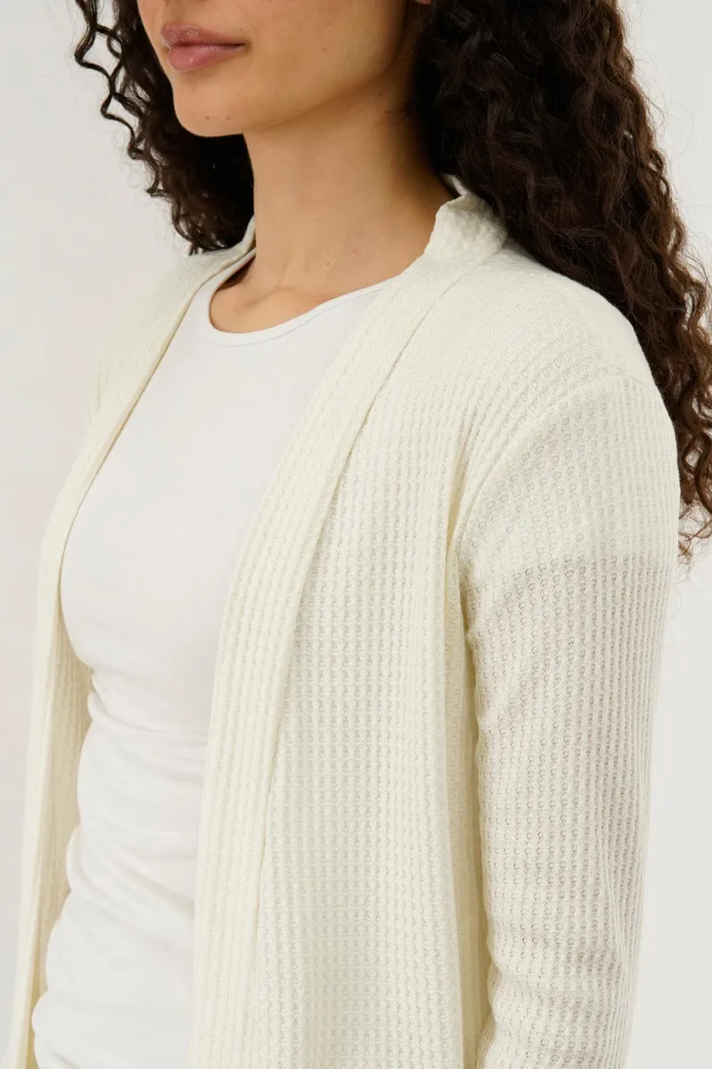 International INC Company Waffle Knit Open Cardigan - Cream sold by Fairweather product image thumbnail 4