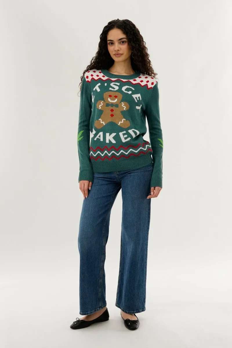 Festive Let's Get Baked Christmas Sweater - Green sold by Fairweather product image thumbnail 5