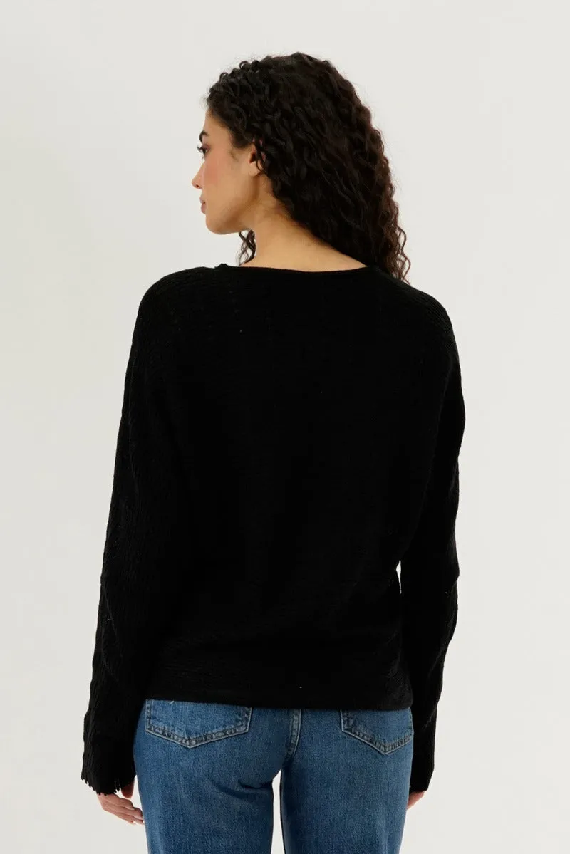 International INC Company Cable Knit Pullover Sweater - Black sold by Fairweather product image thumbnail 3