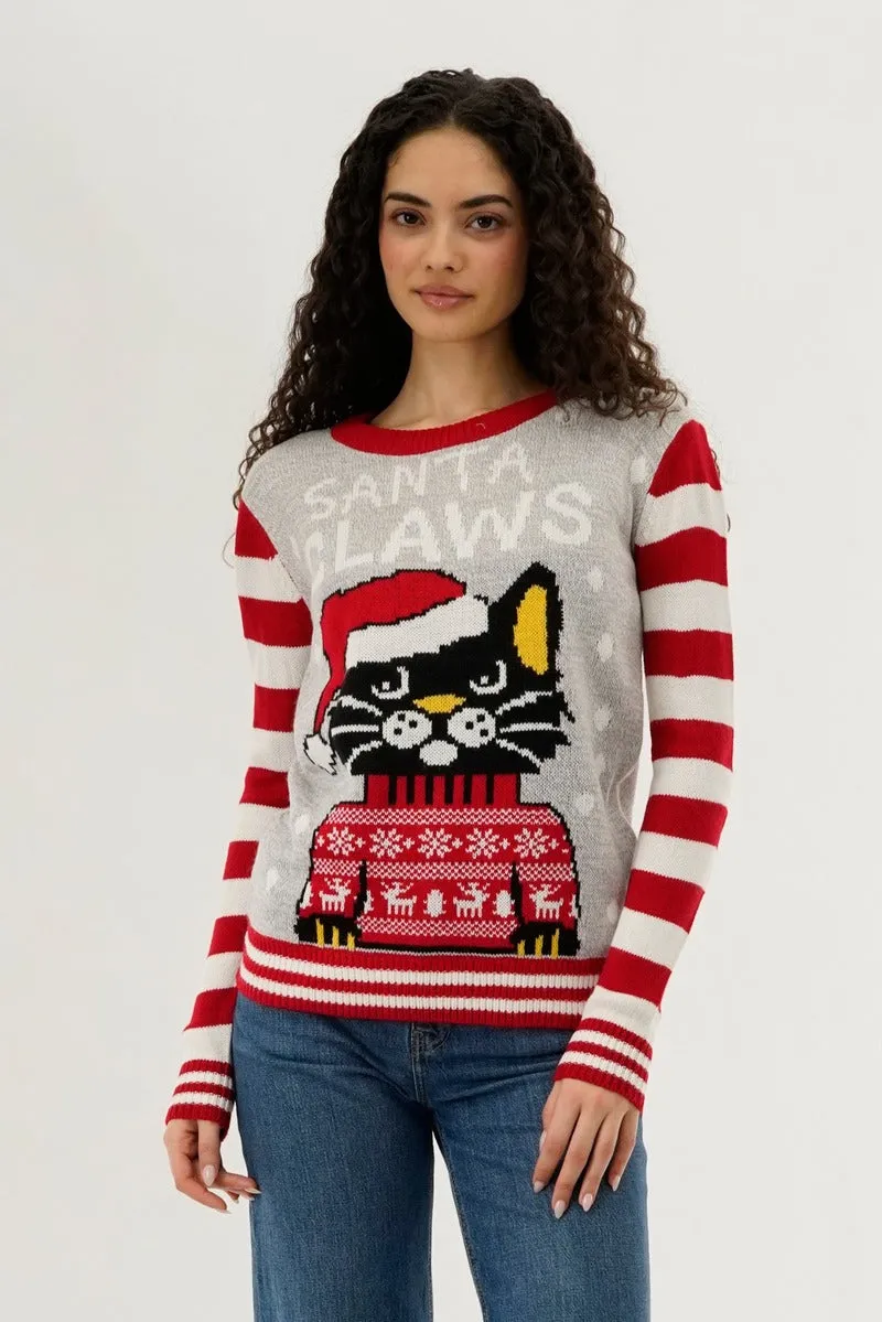 Santa Claws Christmas Sweater - Red sold by Fairweather