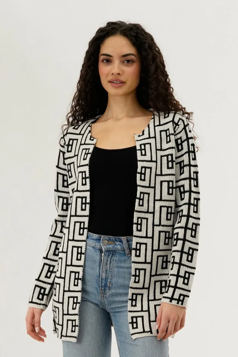 Long Sleeve Knit Open Cardigan - Cream sold by Fairweather