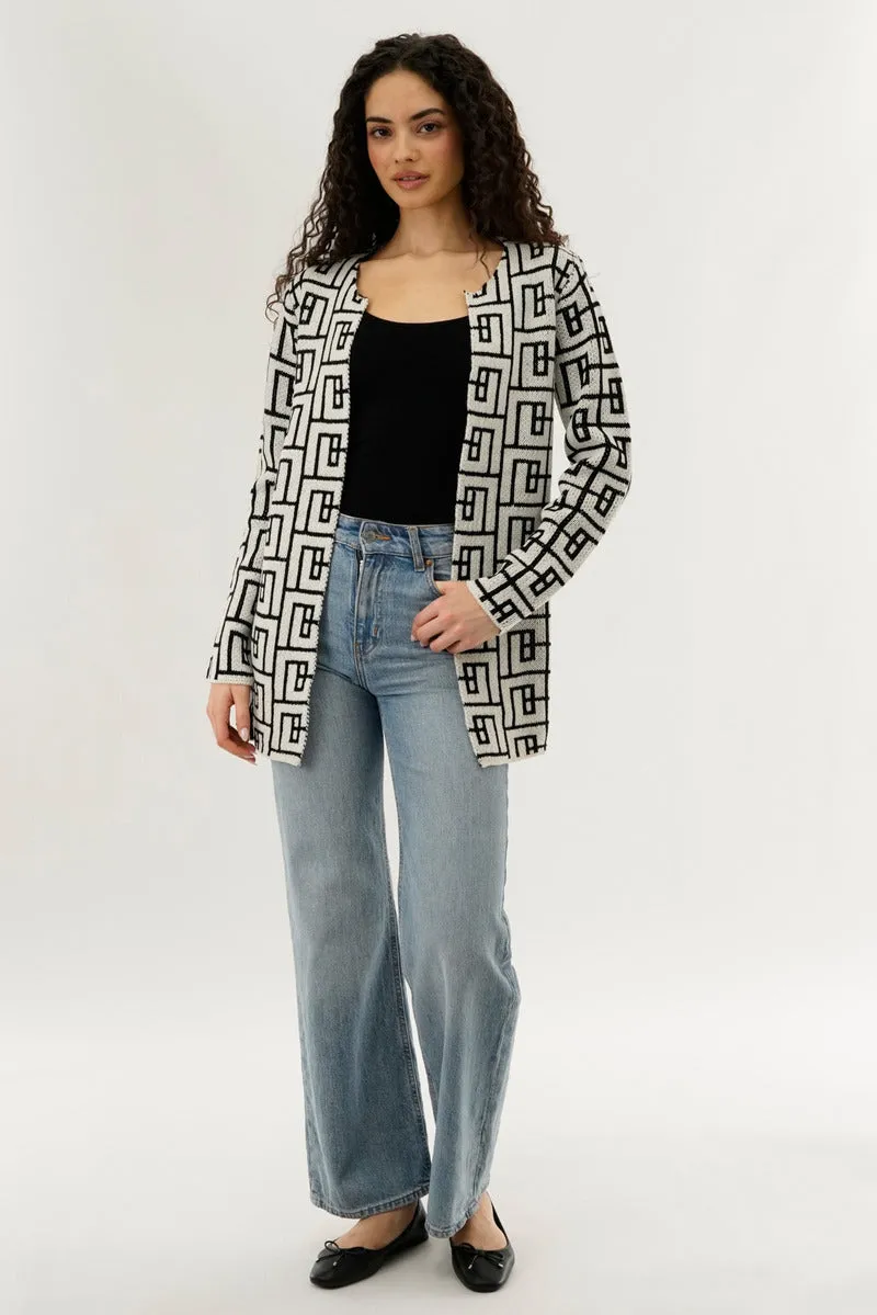 Long Sleeve Knit Open Cardigan - Cream sold by Fairweather product image thumbnail 5