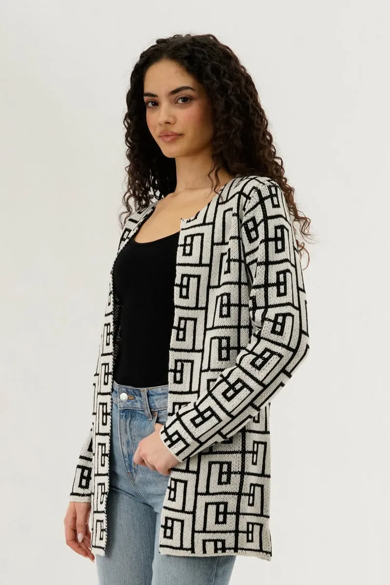 Long Sleeve Knit Open Cardigan - Cream sold by Fairweather product image thumbnail 2
