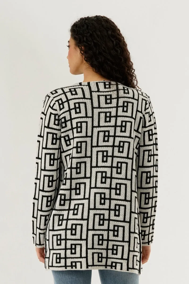 Long Sleeve Knit Open Cardigan - Cream sold by Fairweather product image thumbnail 3