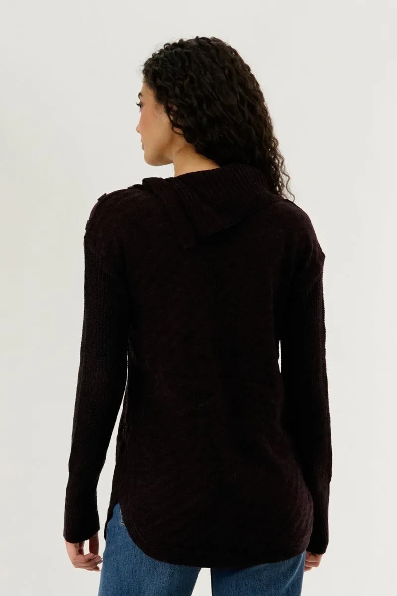 Beechers Brook High Neck Pullover Sweater - Burgundy sold by Fairweather product image thumbnail 3