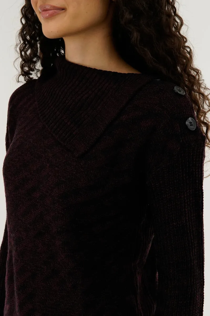 Beechers Brook High Neck Pullover Sweater - Burgundy sold by Fairweather product image thumbnail 4