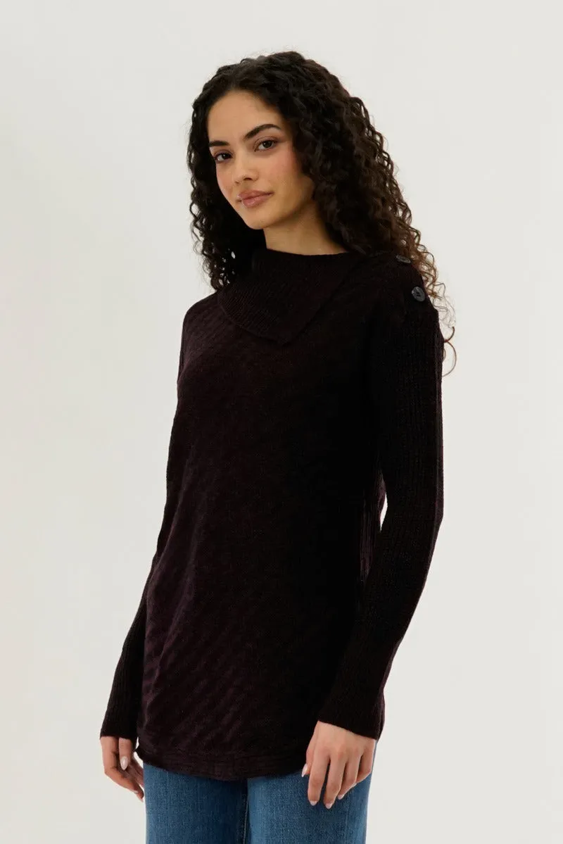 Beechers Brook High Neck Pullover Sweater - Burgundy sold by Fairweather product image thumbnail 2