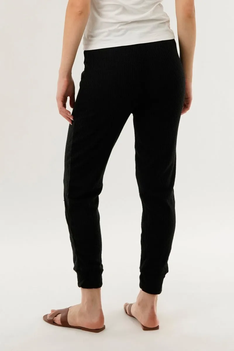 International INC Company Waffle Knit Joggers - Black sold by Fairweather product image thumbnail 3