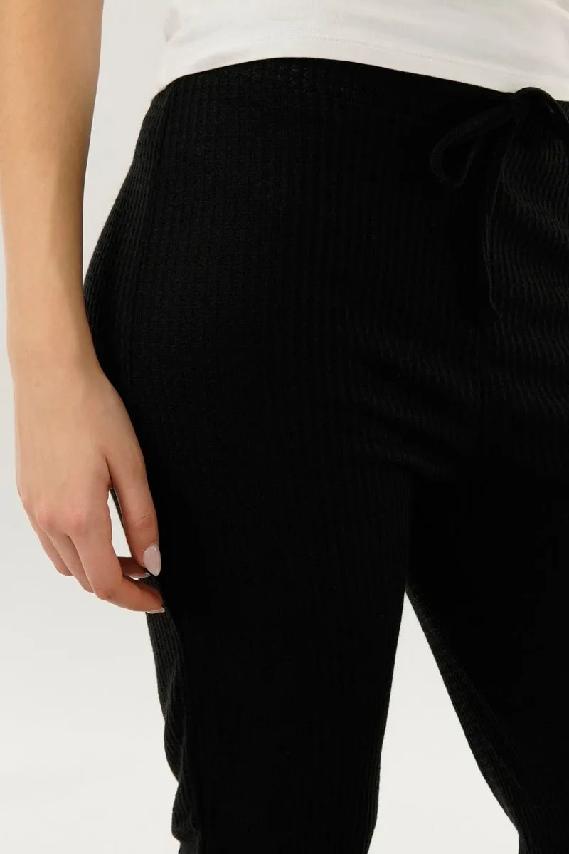 International INC Company Waffle Knit Joggers - Black sold by Fairweather product image thumbnail 4
