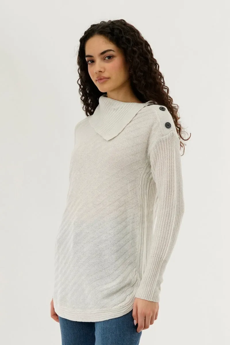 Beechers Brook High Neck Pullover Sweater - Cream sold by Fairweather product image thumbnail 2