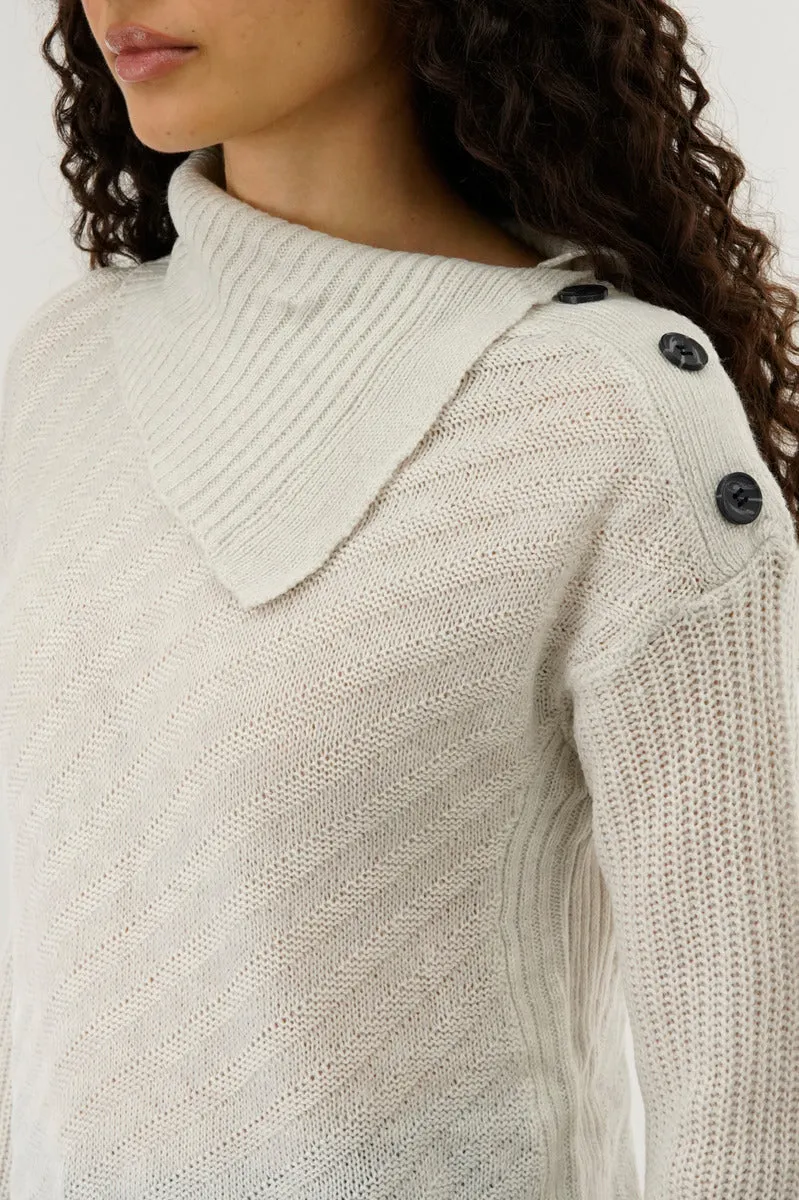 Beechers Brook High Neck Pullover Sweater - Cream sold by Fairweather product image thumbnail 4