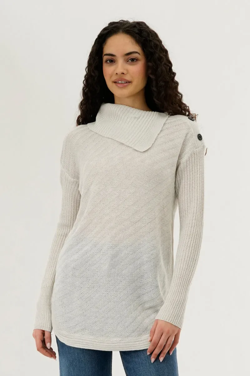 Beechers Brook High Neck Pullover Sweater - Cream sold by Fairweather