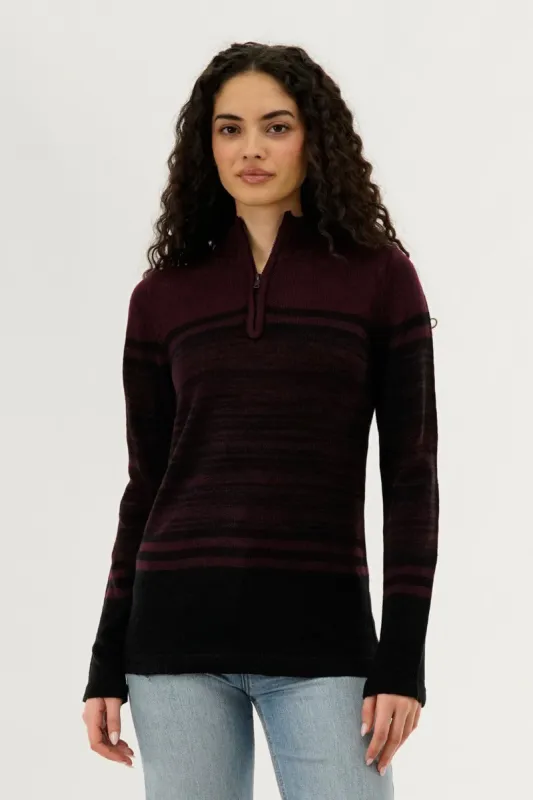 Canada Weather Gear Half Zip Pullover Sweater - Burgundy sold by Fairweather