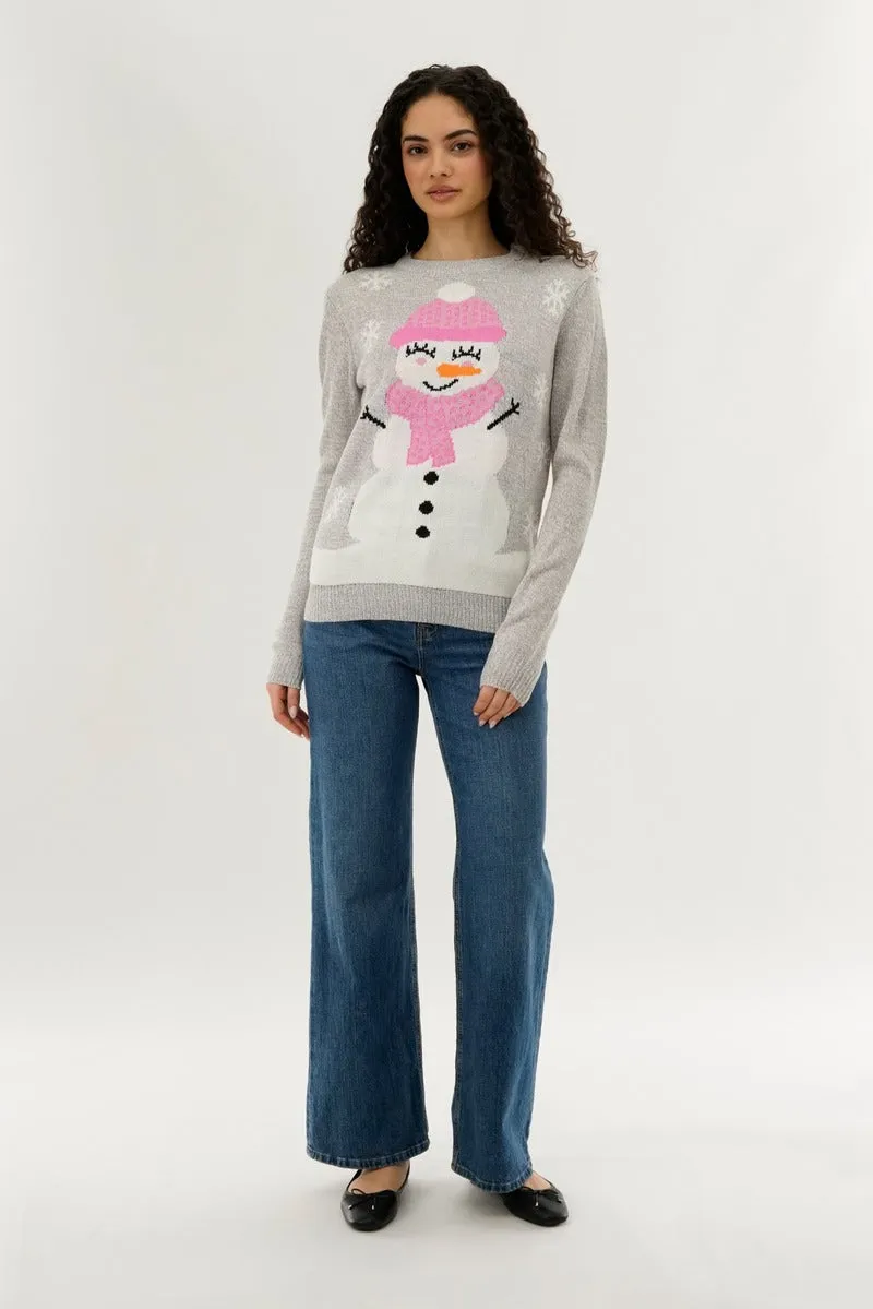 Festive Snowman Christmas Sweater - Grey sold by Fairweather product image thumbnail 5