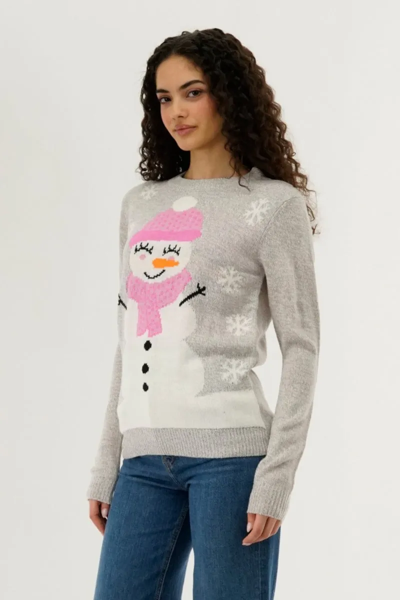 Festive Snowman Christmas Sweater - Grey sold by Fairweather product image thumbnail 2