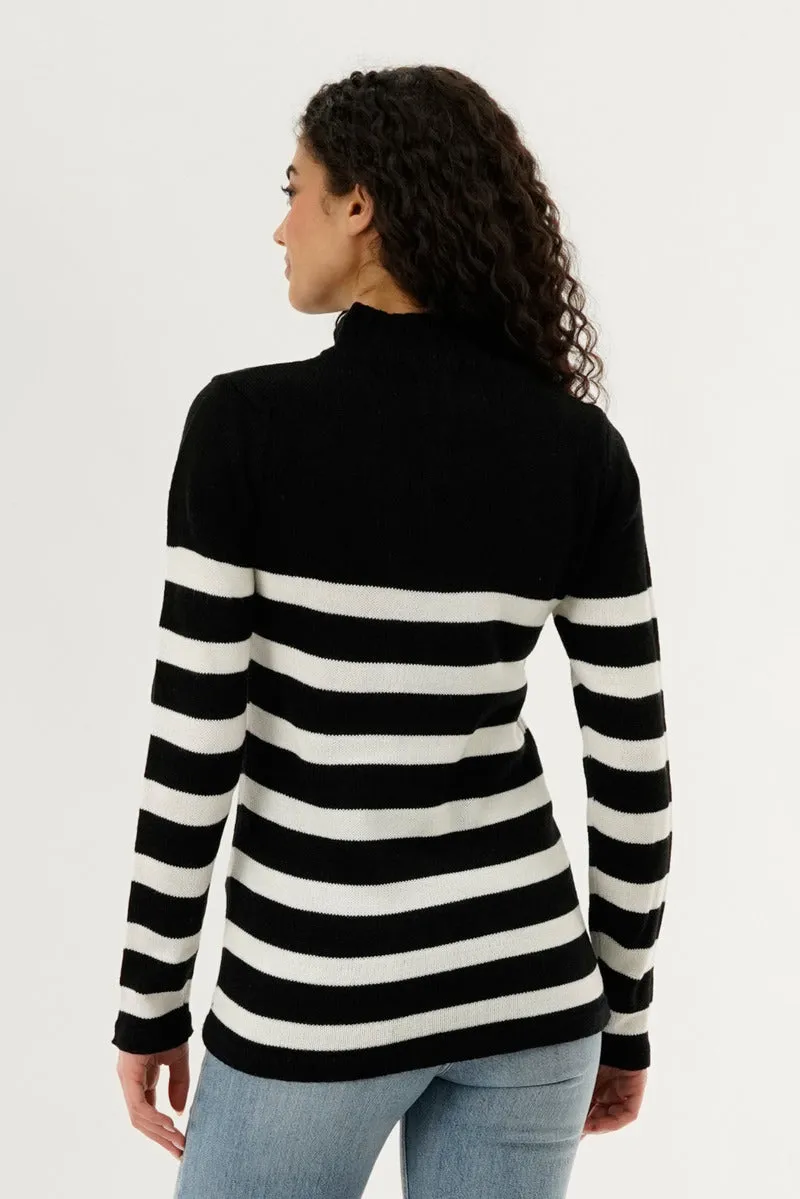 Canada Weather Gear Striped Half Zip Pullover Sweater - Black sold by Fairweather product image thumbnail 3