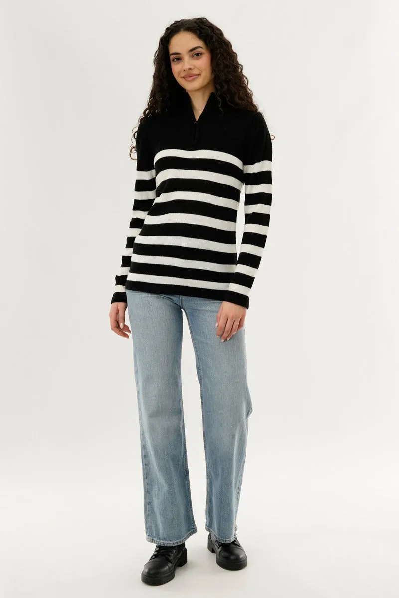 Canada Weather Gear Striped Half Zip Pullover Sweater - Black sold by Fairweather product image thumbnail 5