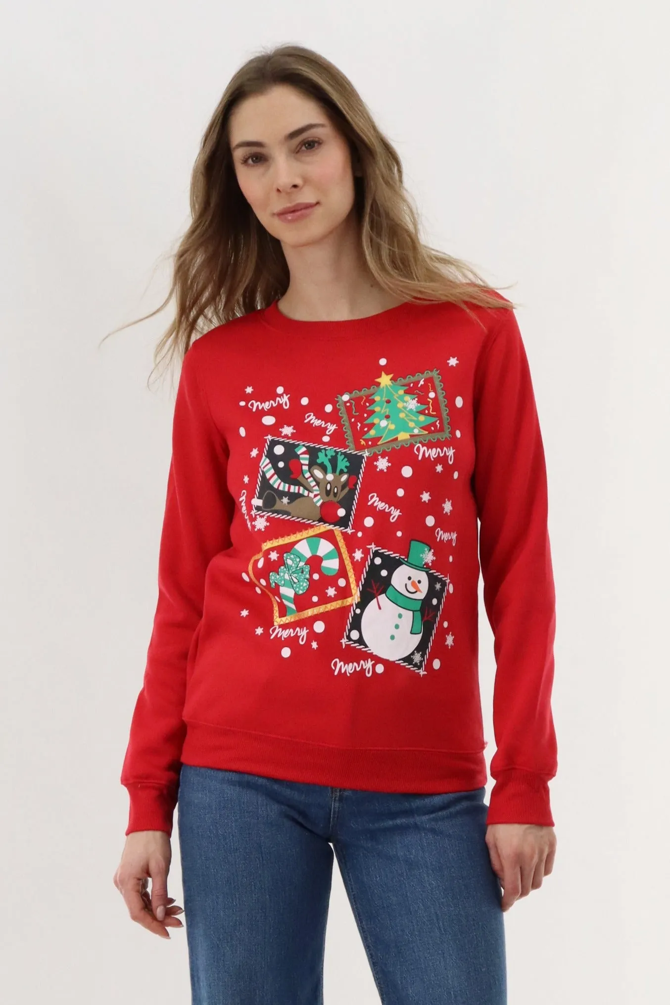 Festive Merry Christmas Sweater - Red sold by Fairweather
