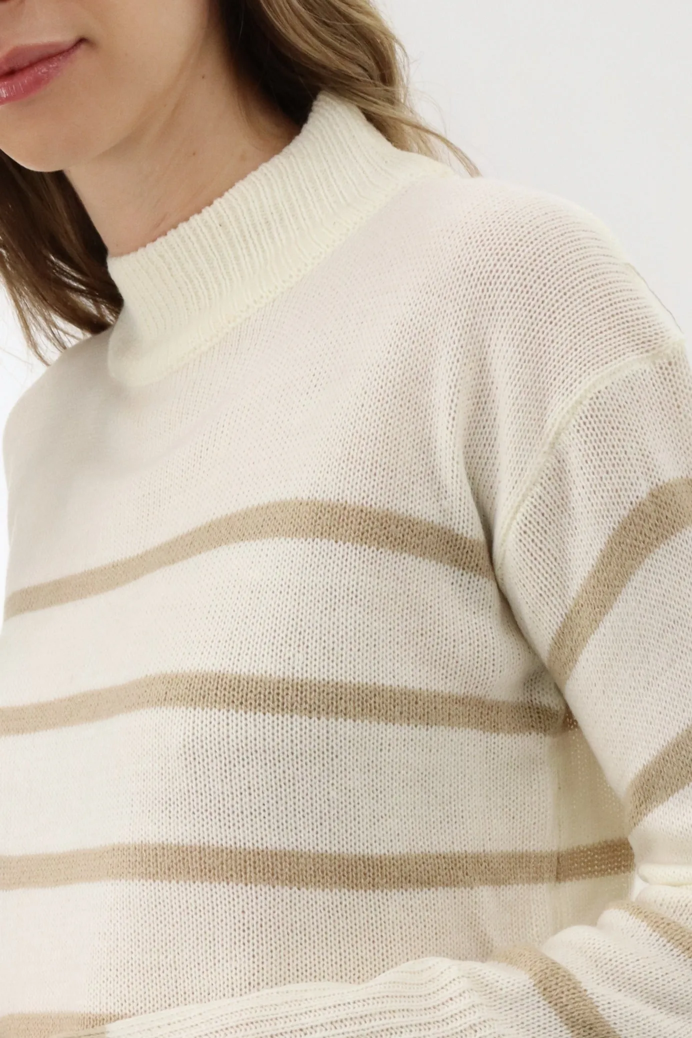 Beechers Brook Striped Knit Pullover Sweater - Cream sold by Fairweather product image thumbnail 4