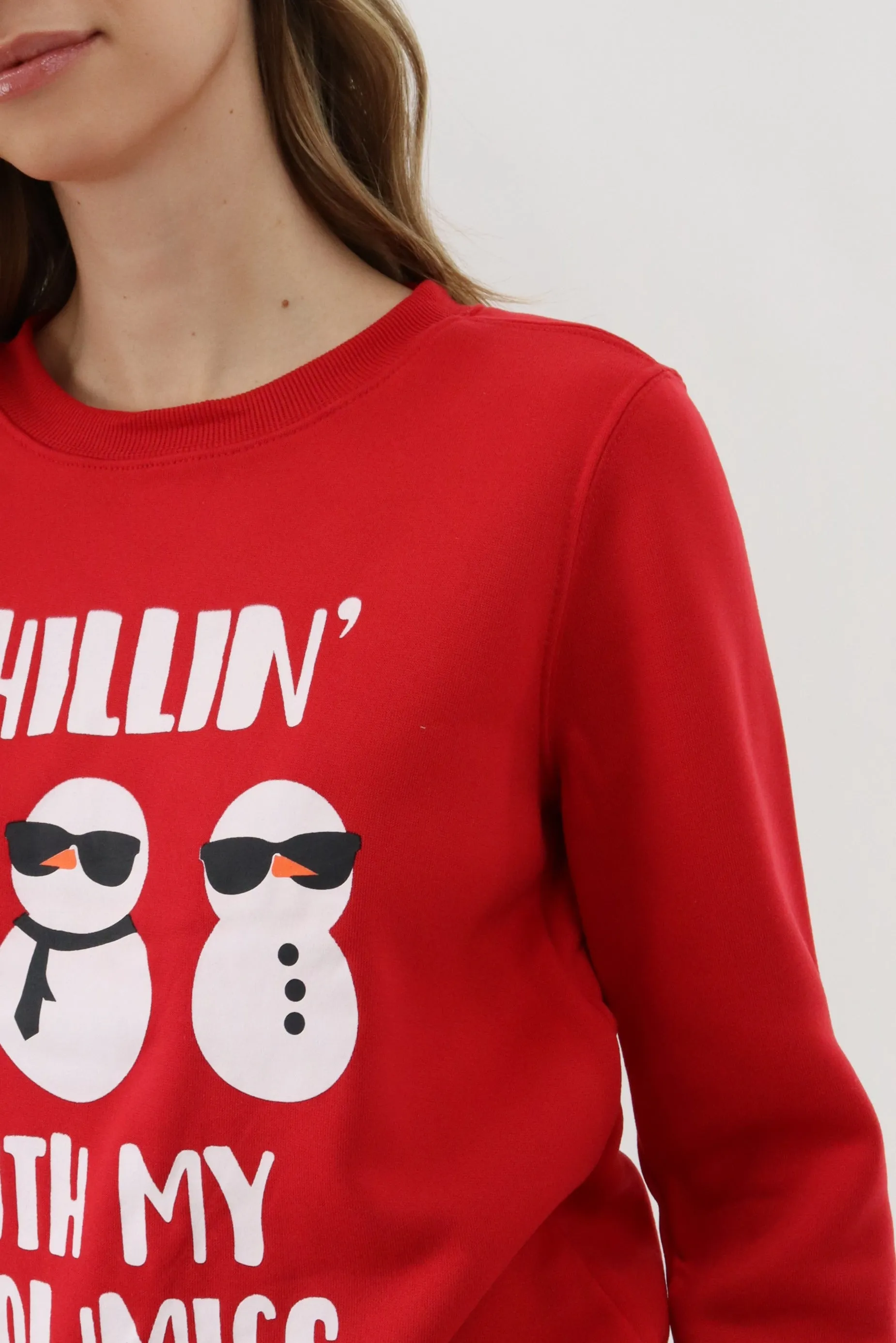 Festive Snowmies Christmas Sweater - Red sold by Fairweather product image thumbnail 4