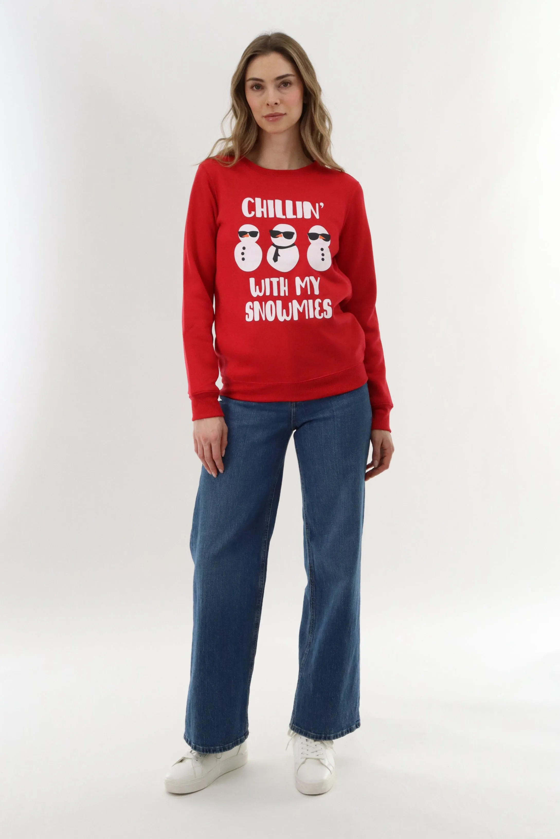 Festive Snowmies Christmas Sweater - Red sold by Fairweather product image thumbnail 5