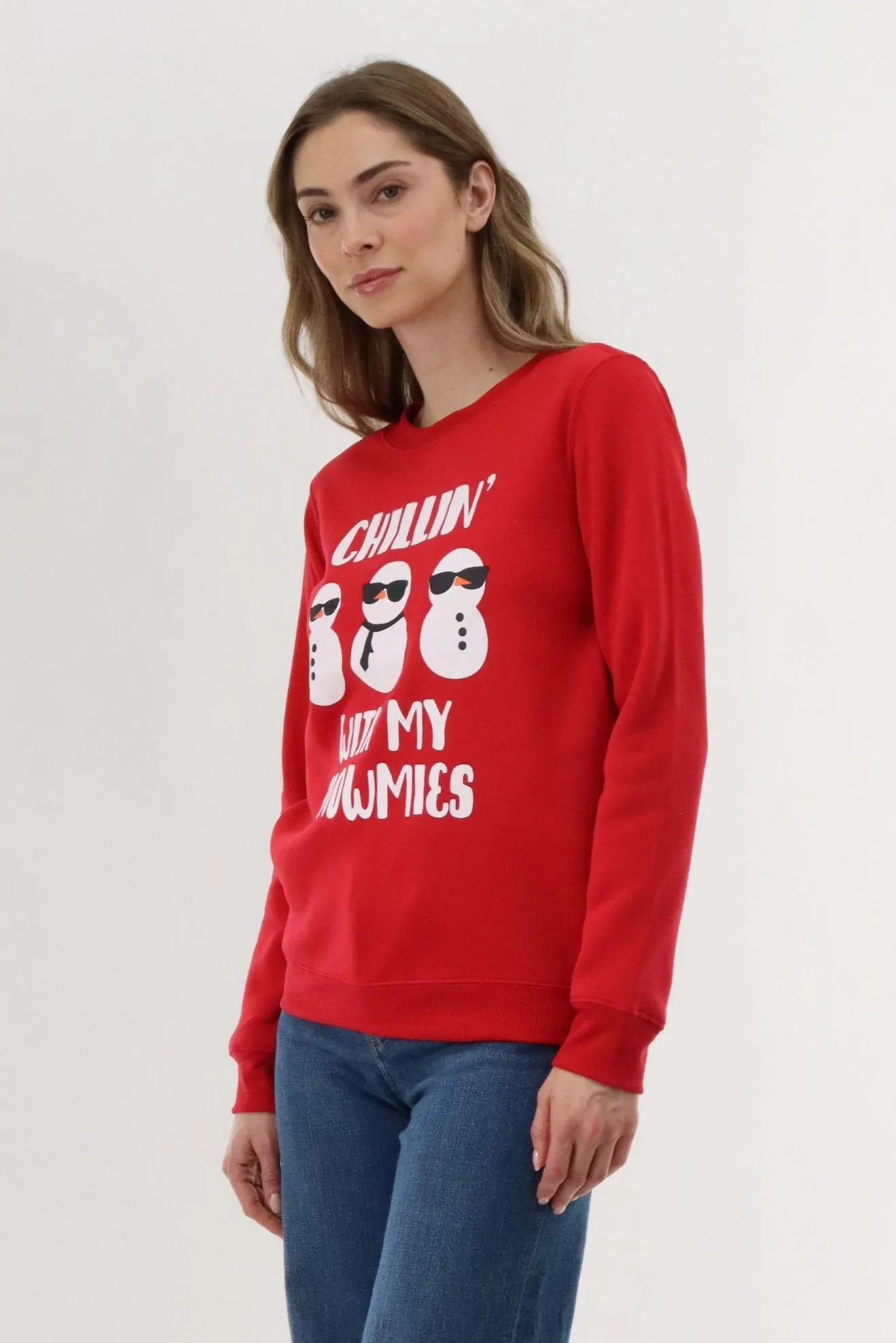 Festive Snowmies Christmas Sweater - Red sold by Fairweather product image thumbnail 2