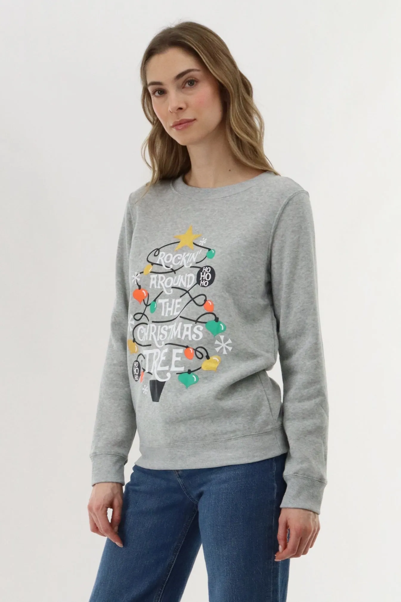 Festive Rockin' Around Christmas Sweater - Grey sold by Fairweather product image thumbnail 2