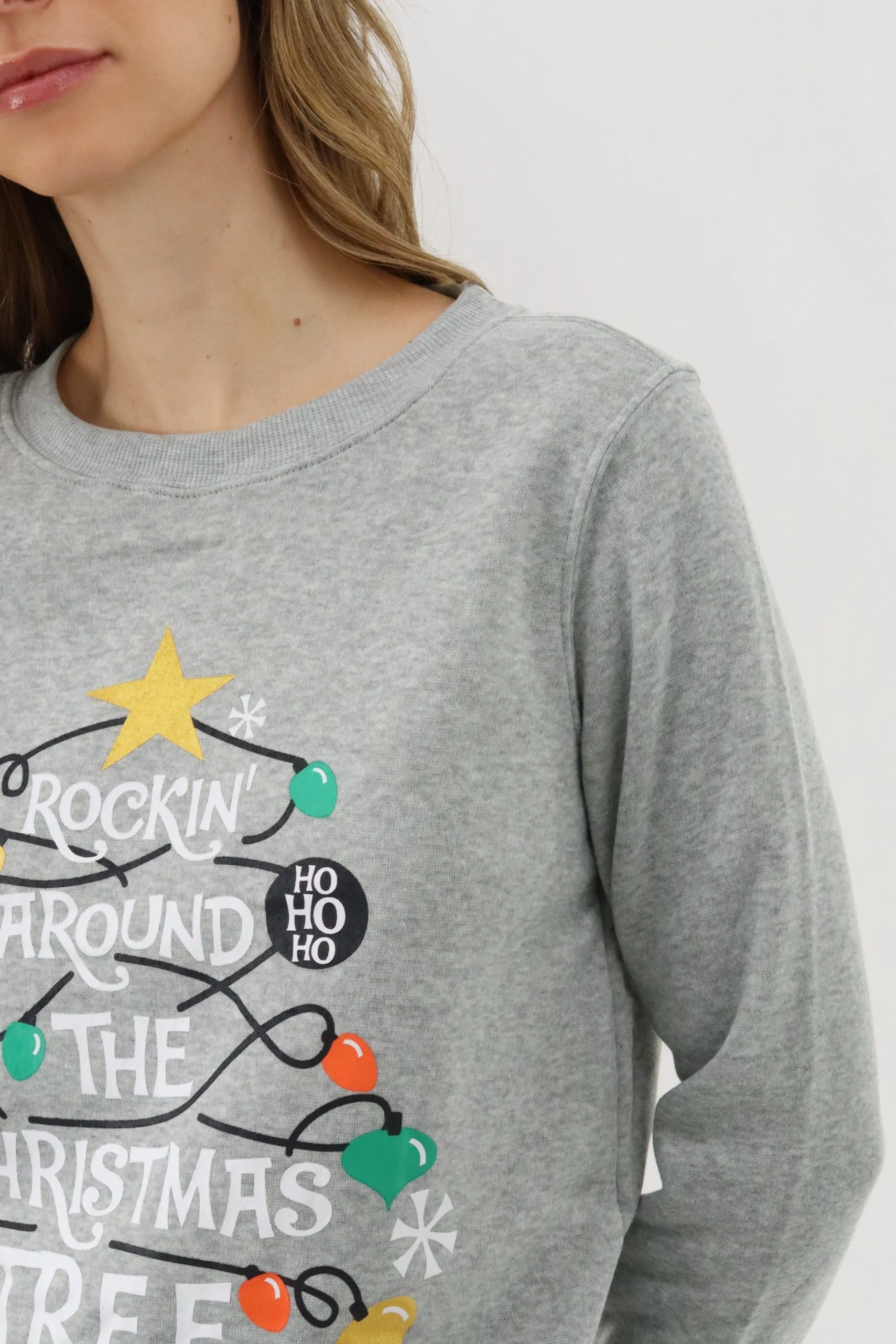Festive Rockin' Around Christmas Sweater - Grey sold by Fairweather product image thumbnail 4