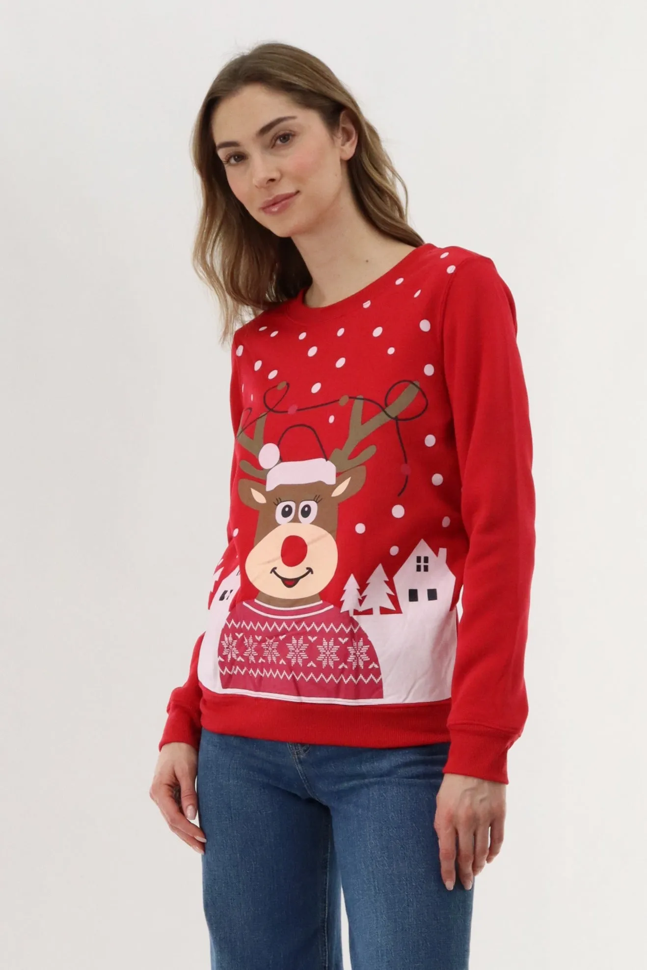 Festive Reindeer Christmas Sweater - Red sold by Fairweather product image thumbnail 2