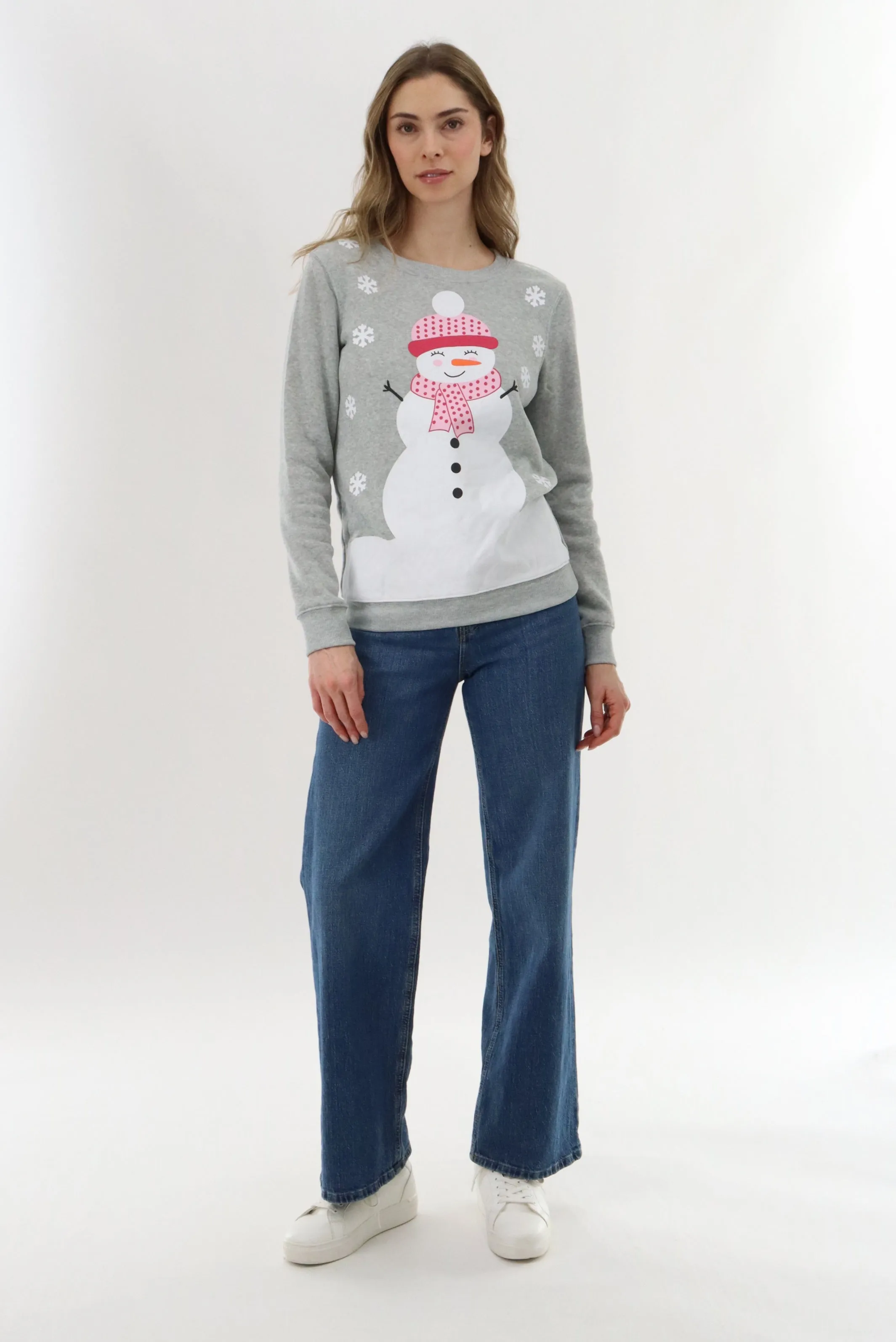 Festive Snowman Christmas Sweater - Grey sold by Fairweather product image thumbnail 5