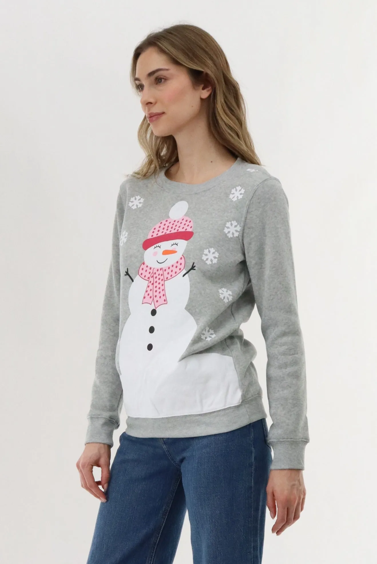 Festive Snowman Christmas Sweater - Grey sold by Fairweather product image thumbnail 2