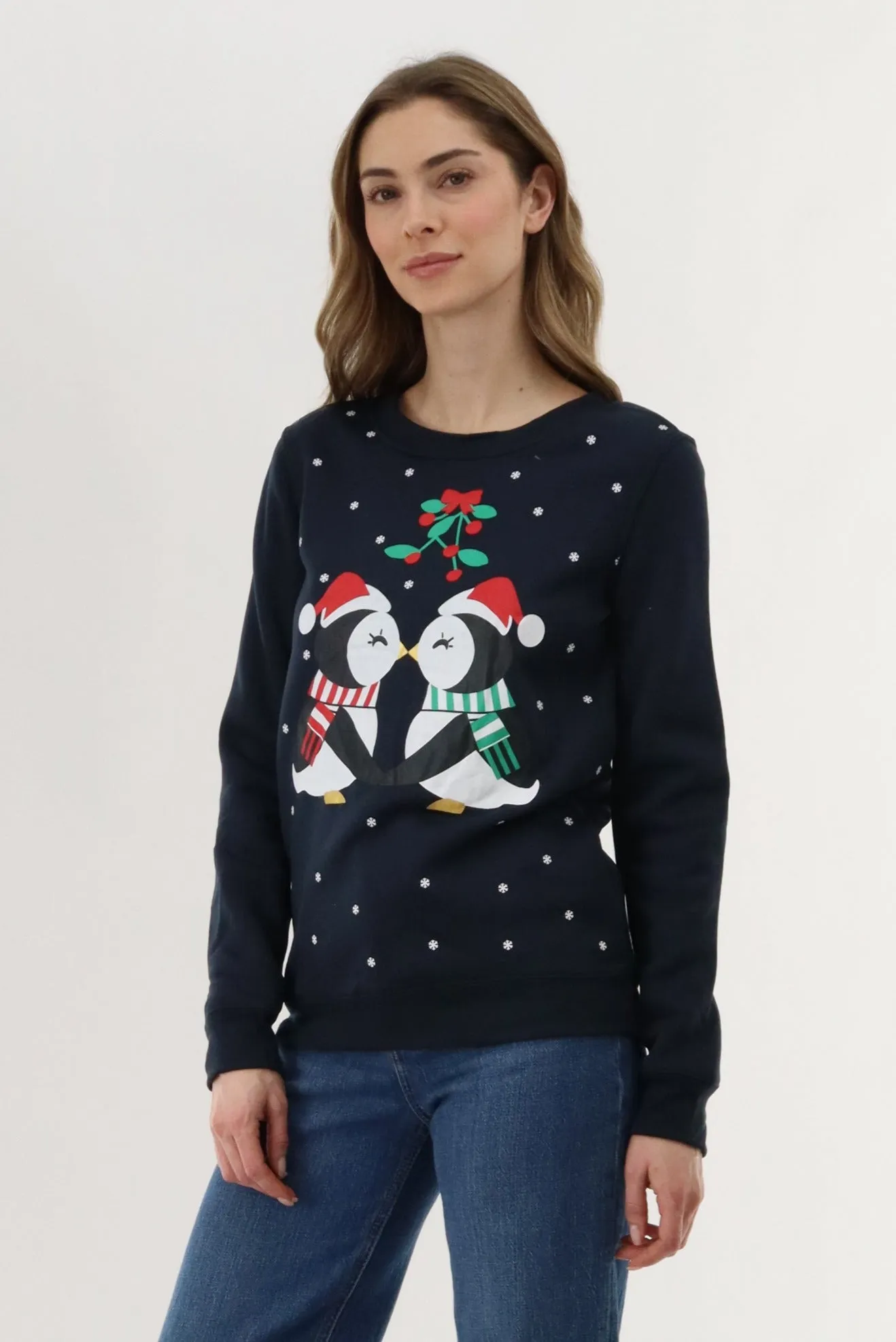 Festive Penguins Christmas Sweater - Navy sold by Fairweather product image thumbnail 2