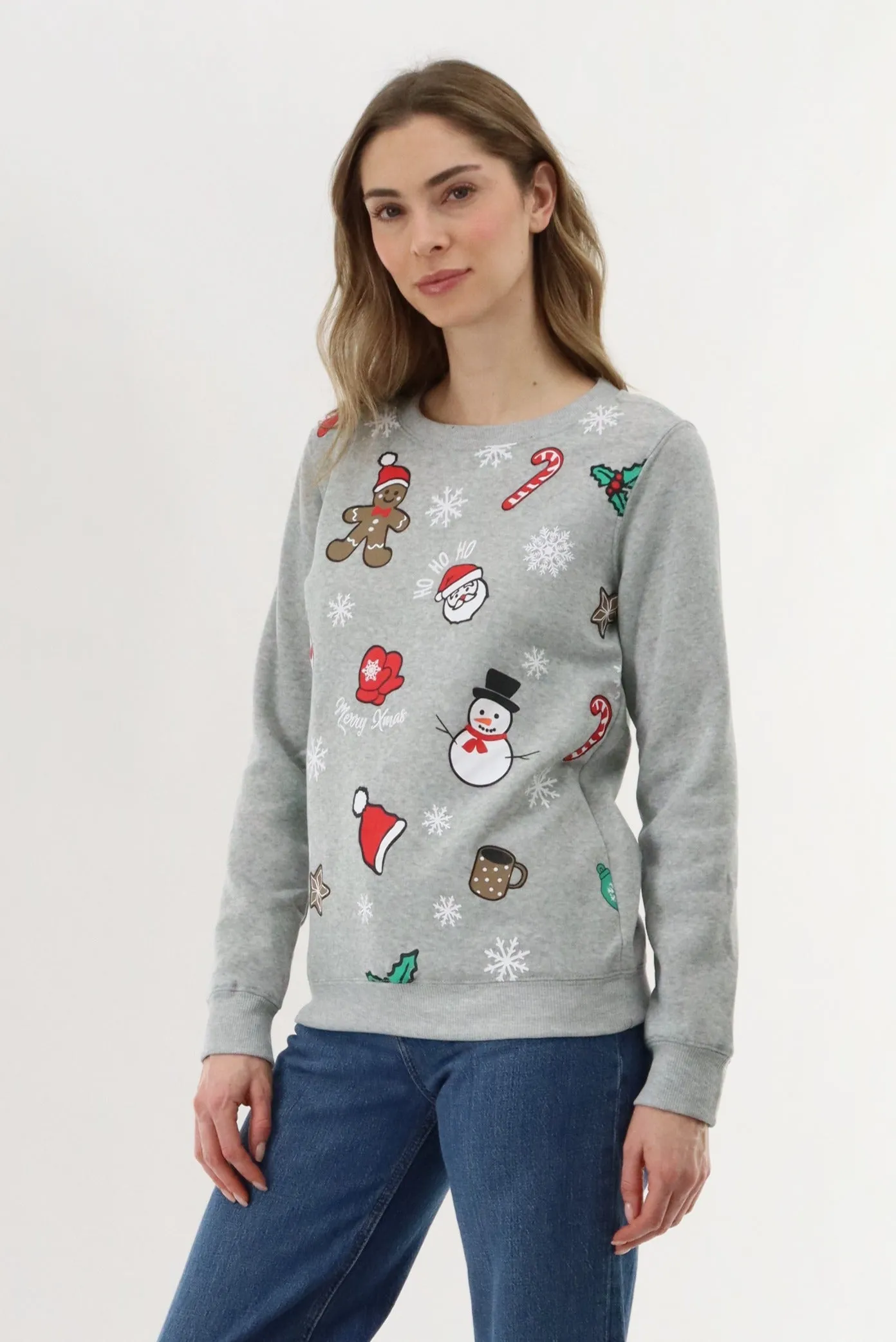 Festive Printed Christmas Sweater - Grey sold by Fairweather product image thumbnail 2