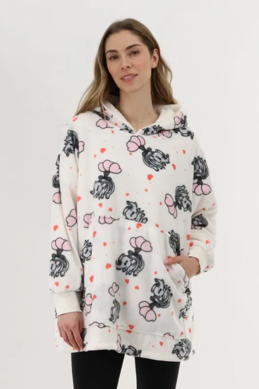 Canada Weather Gear Oversized Fleece Pajama Top - White sold by Fairweather