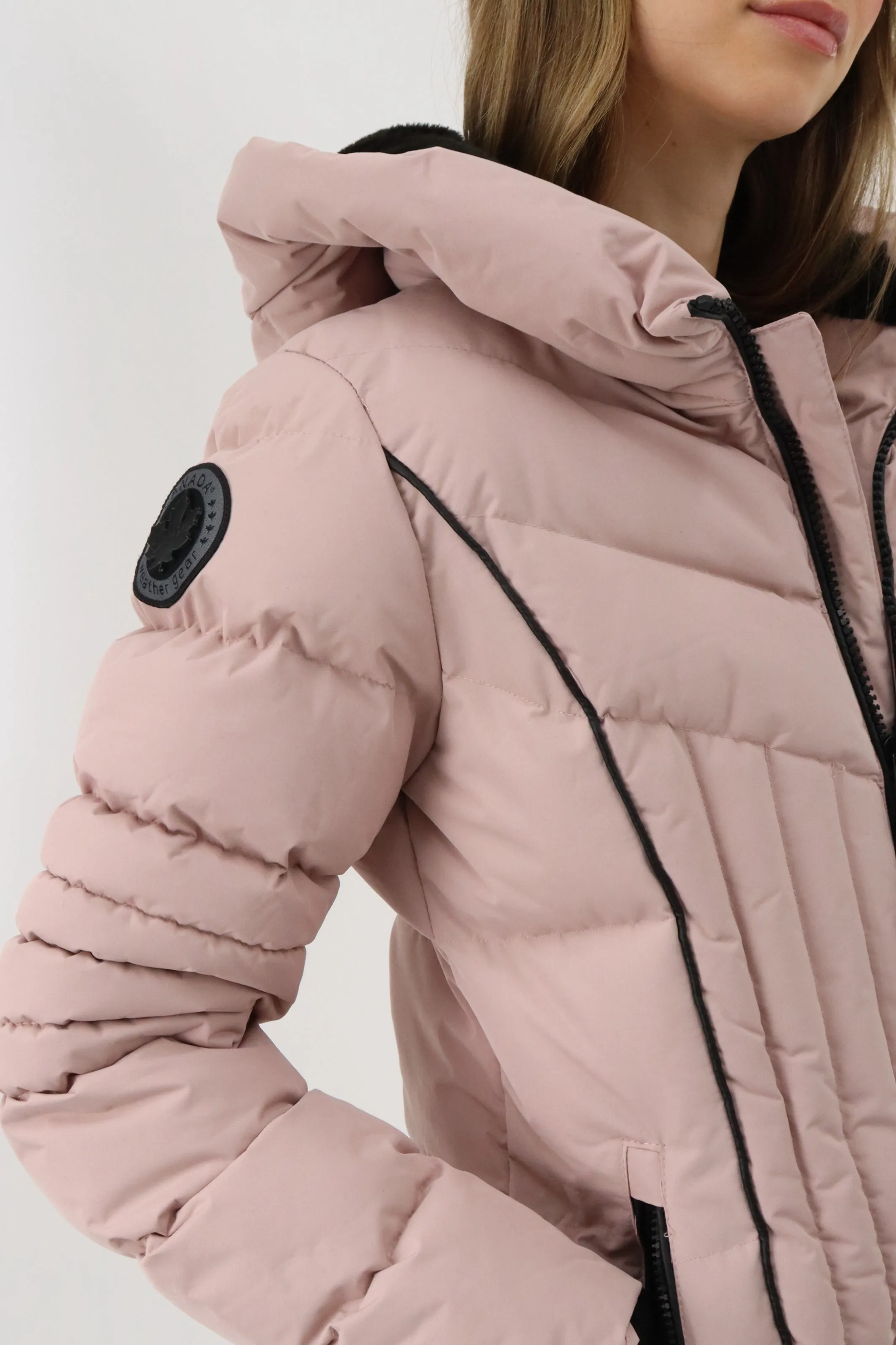 Canada Weather Gear Quilted Hooded Parka Jacket - Blush sold by Fairweather product image thumbnail 4